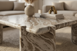 Modern Minimalist Natural Marble Coffee Table - Square Violet Stone-GraffitiWallArts