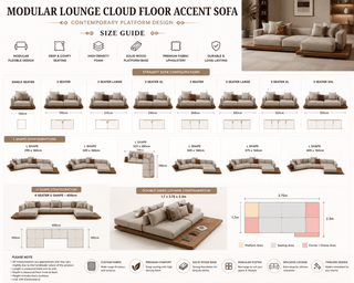 Modular Lounge Cloud Floor Accent Sofa-GraffitiWallArts
