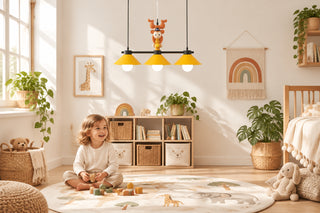 Monkey Kids Pendant Light with Three Yellow Shades-GraffitiWallArts
