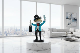 Mr Monopoly Millionaire Statue – Electroplated Fibreglass Luxury Figurine-GraffitiWallArts