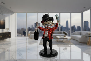 Mr Monopoly Millionaire Statue – Electroplated Fibreglass Luxury Figurine-GraffitiWallArts