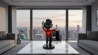Mr Monopoly Millionaire Statue – Electroplated Fibreglass Luxury Figurine-GraffitiWallArts