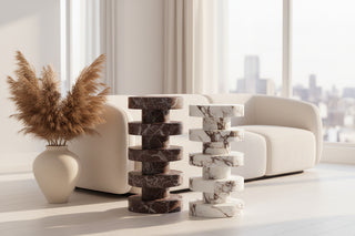 Natural Marble Calacatta Violet Side Table | Luxury Villa & Hotel Décor-GraffitiWallArts