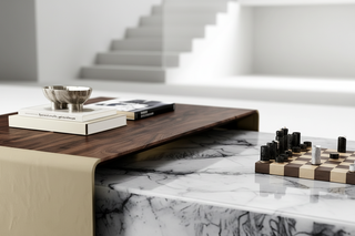 Natural Marble Coffee Table Set – Italian Light Luxury Stone-GraffitiWallArts
