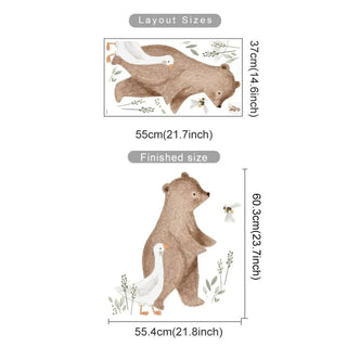 Nordic Goose Bear Kids Room Wall Decal Stickers-GraffitiWallArts