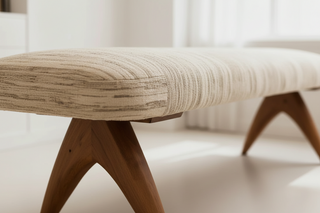 Nordic Solid Wood Upholstered Bench – Pine Frame Velvet Seat | Bedroom & Entryway-GraffitiWallArts