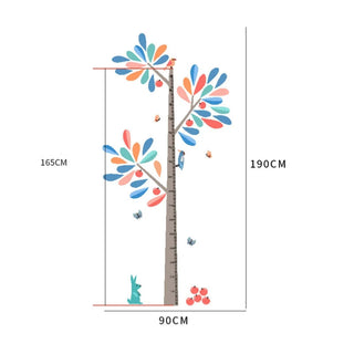 Nordic Wisdom Tree Kids Height Chart Wall Decal-GraffitiWallArts