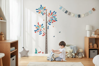 Nordic Wisdom Tree Kids Height Chart Wall Decal-GraffitiWallArts
