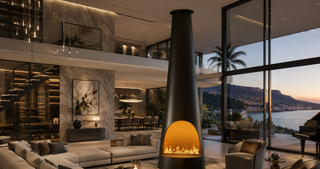 Obsidian Cone Bio Ethanol Hanging Fireplace-GraffitiWallArts