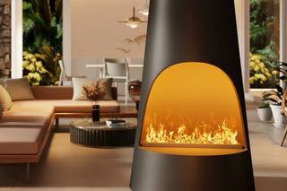 Obsidian Cone Bio Ethanol Hanging Fireplace-GraffitiWallArts