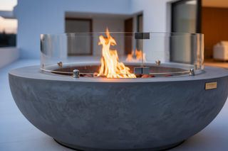 Outdoor Round Fire Pit Bowl – Gas & Multi-Fuel Garden Fireplace Table-GraffitiWallArts