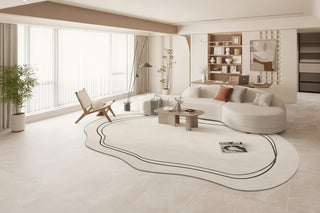Oval Matisse Crystal Velvet Abstract Linear Black Rug: Bold Elegance Redefined-Rugs