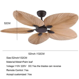 Palm Leaves Ceiling Fan 52 Inch | Tropical Designer Fan-GraffitiWallArts