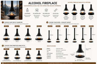 Panoramic Horn Hanging Fireplace – 360° View, High Carbon Steel, 800mm to 1500mm-GraffitiWallArts