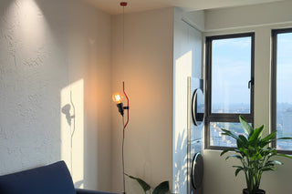 Parentesi-Style Tension Wire Floor Lamp 