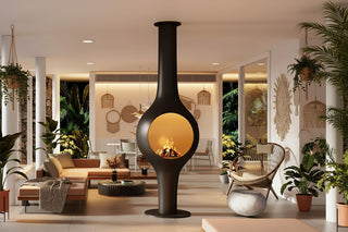 Pendant Art Fireplace – Ceiling Suspended Real Flame Fireplace-GraffitiWallArts