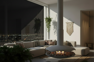 Perola Suspended UFO Ceiling Fireplace - Bioethanol, Wood & Electric-GraffitiWallArts