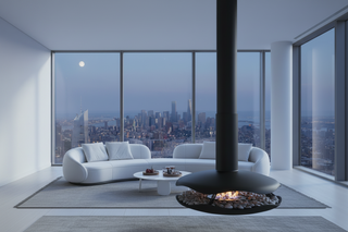 Perola Suspended UFO Ceiling Fireplace - Bioethanol, Wood & Electric-GraffitiWallArts