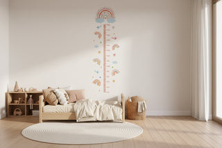 Pink Rainbow Growth Chart Wall Sticker for Kids-GraffitiWallArts