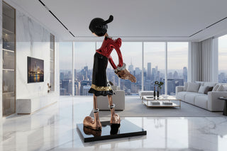 Popeye Girlfriend Statue – Electroplated Fibreglass Luxury Figurine-GraffitiWallArts