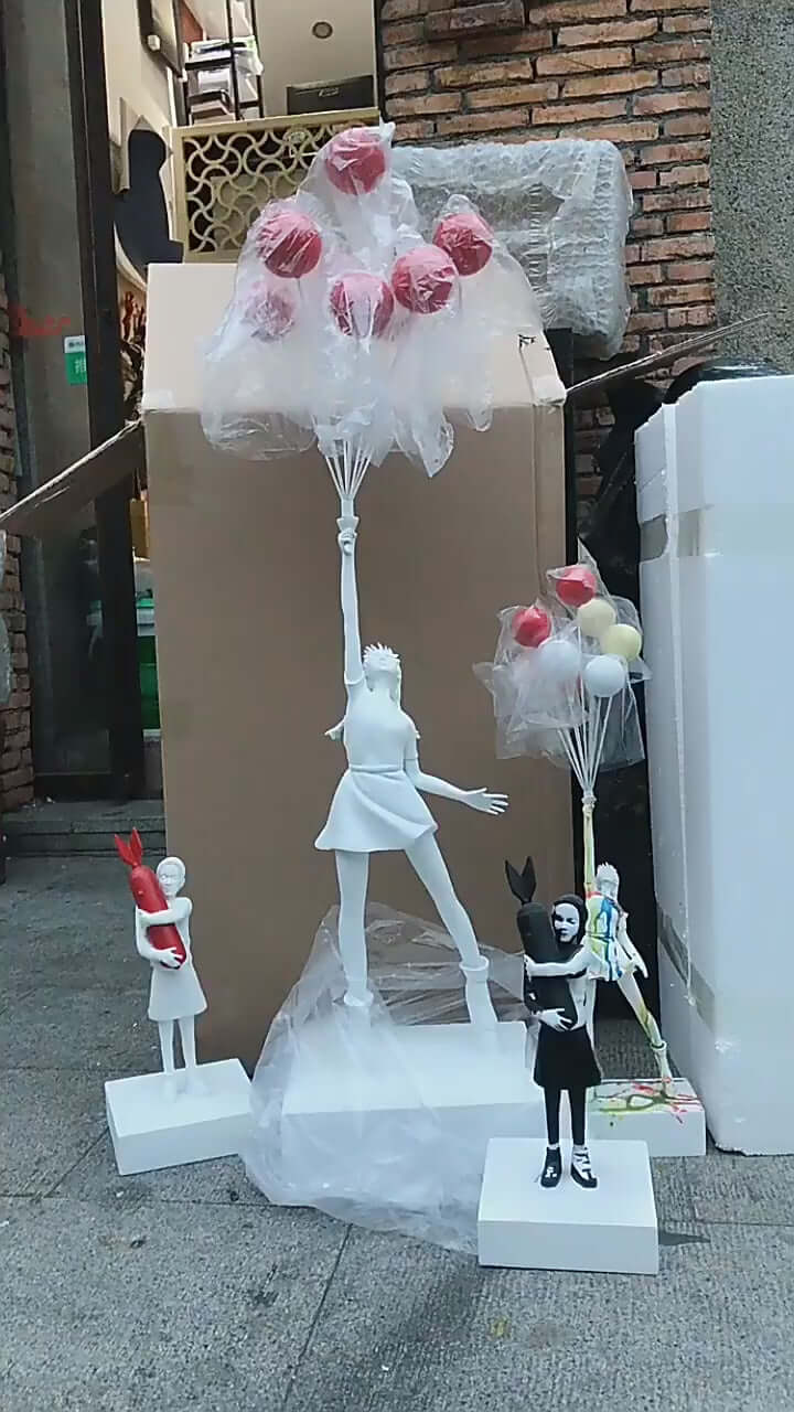 Banksy Flying Balloons Girl Figure-Supreme Sculptures
