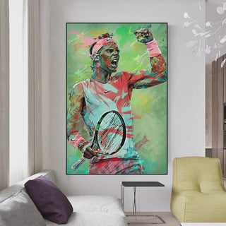 Rafael Nadal Tennis Canvas Wall Art - Sports Legend Decor