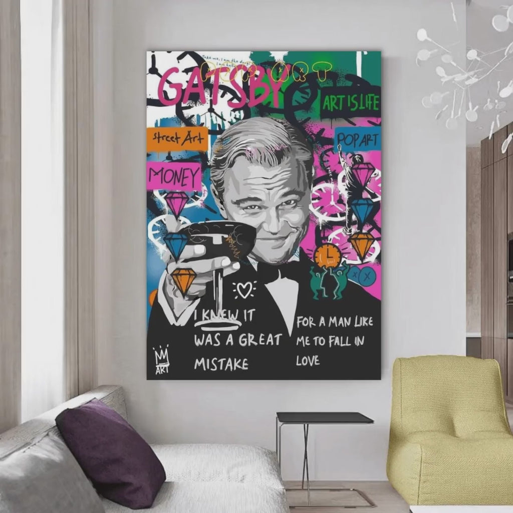 Money Talks Leonardo DiCaprio Canvas Wall Art