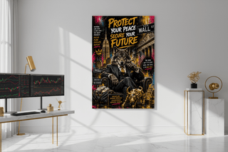 Protect Your Peace Wall Street Wolf Canvas Wall Art