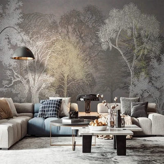 Retro Forest 3D Tree Wallpaper for Home Wall Decor-Trees Wallpaper