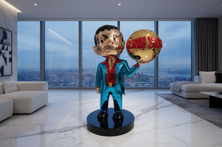 Richie Rich World Is Yours Statue – Electroplated Fibreglass Luxury Figurine-GraffitiWallArts