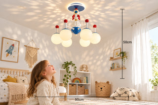 Rocket LED Ceiling Light Kids Space Bedroom-GraffitiWallArts