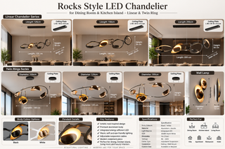 Lámpara de araña estilo rocas LED XXX para isla de comedor
