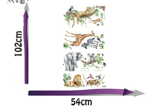 Safari Animal Tree Wall Stickers for Kids-GraffitiWallArts