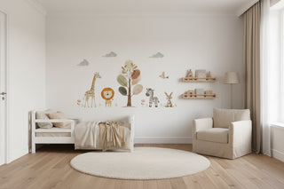 Safari Lion Giraffe Zebra Wall Stickers for Kids-GraffitiWallArts