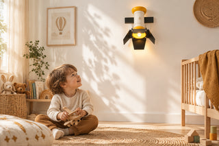 Satellite Kids Wall Lamp Yellow and White-GraffitiWallArts