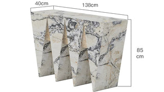 Sculptural Marble Console Table – Italian Minimalist Geometric Hallway Table-GraffitiWallArts