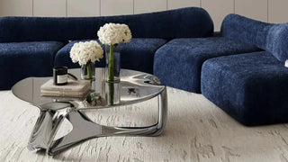 Silver Electroplated Designer Coffee Table – Special-Shaped-GraffitiWallArts