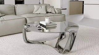 Silver Electroplated Designer Coffee Table – Special-Shaped-GraffitiWallArts