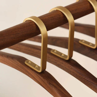 Solid Walnut Wood & Brass High-grade Hangers-Drying Racks & Hangers