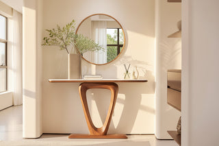 Solid Wood Marble Top Console Table