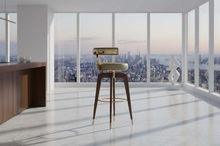 Solid Wood Swivel Bar Stool with Backrest | 360° Rotation & 300kg Capacity-GraffitiWallArts