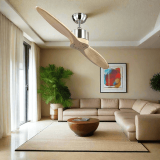 Solid Wooden Blade Ceiling Fan 60 Inch with Remote-Ceiling Fans