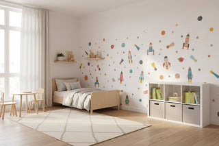 Space Rocket Astronaut Wall Sticker for Kids-GraffitiWallArts