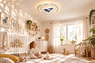 Space Rocket LED Ceiling Light Kids Bedroom-GraffitiWallArts
