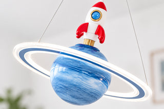 Space Rocket LED Pendant Light Kids Room-GraffitiWallArts
