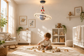 Space Rocket LED Pendant Light Kids Room-GraffitiWallArts