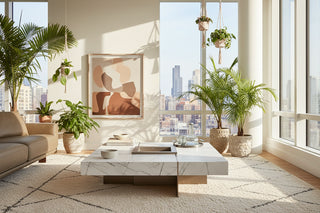 Square Marble Coffee Table – Post-Modern Light Luxury Gold Steel Legs-GraffitiWallArts