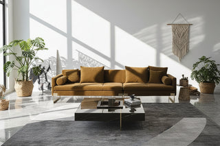 Square Marble Coffee Table – Post-Modern Light Luxury Gold Steel Legs-GraffitiWallArts