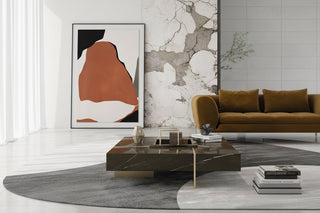 Square Marble Coffee Table – Post-Modern Light Luxury Gold Steel Legs-GraffitiWallArts