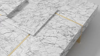 Square Marble Coffee Table – Post-Modern Light Luxury Gold Steel Legs-GraffitiWallArts